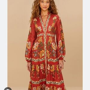 Farm Rio red Maxi Dress